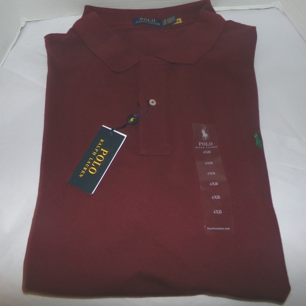Polo Ralph Lauren Mens Big & Tall 4X BIG Polo Shirt Wine Red NWT